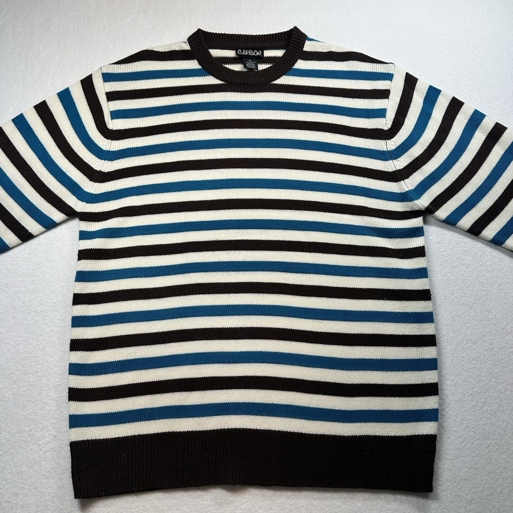 Carbon‎ Brown Striped Sweater Men's XL Long Sleeve Classic Pullover Knit